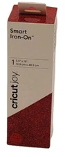 Cricut Joy -Ready To Load -Smart Iron On Vinyl-Red Glitter-5.5"X 19"   Roll   