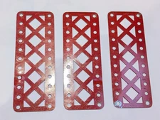 3 x Meccano Double Braced Girder  11 Hole (5.5") Part 100 Red Stamped MMIE