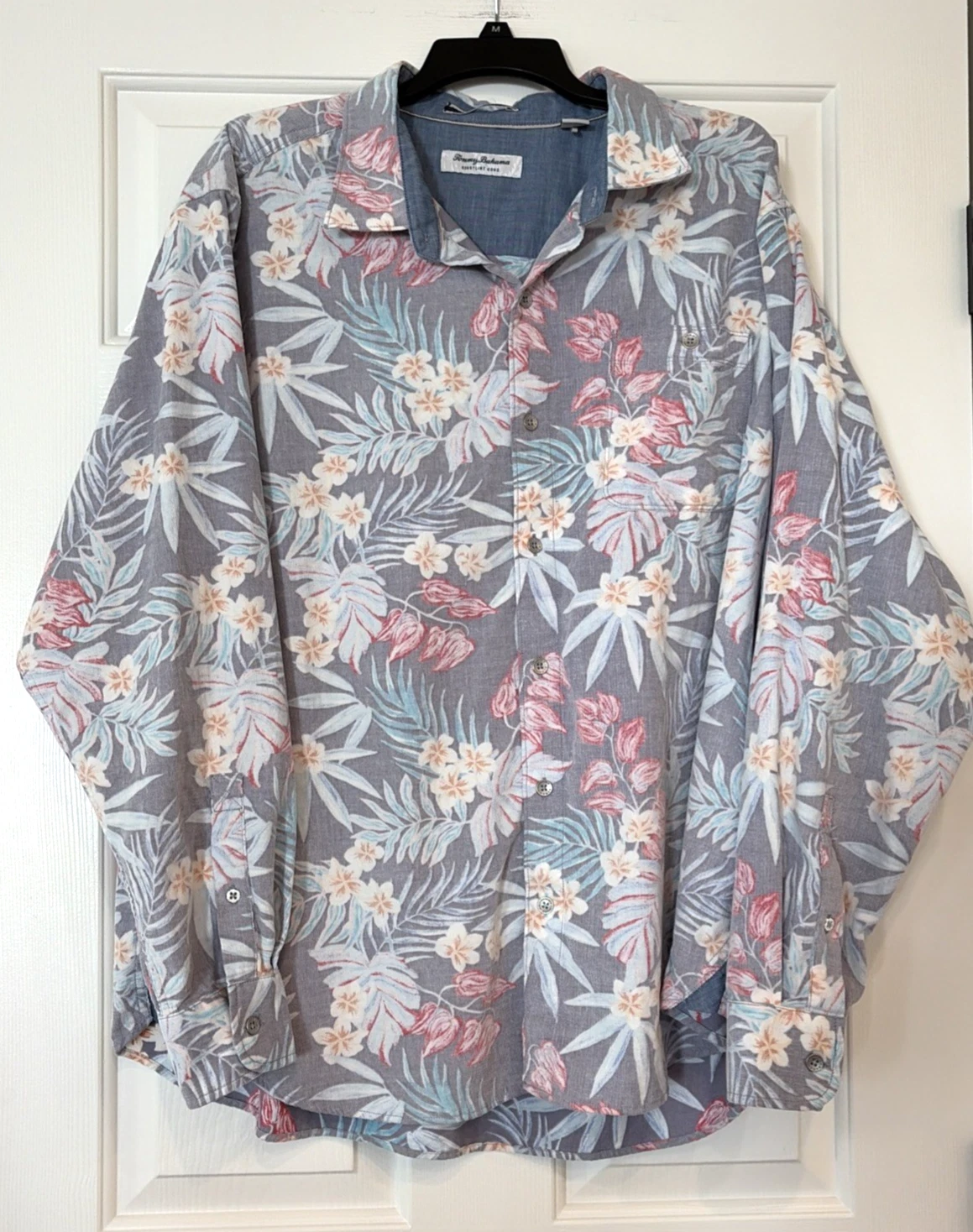 Tommy Bahama Shirt Mens XXL Floral Button Up Coastline Cord Long Sleeve Casual