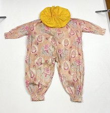 Vintage 1920s/30s Antique Child  s Clown Costume Jumpsuit Clown Circus Print