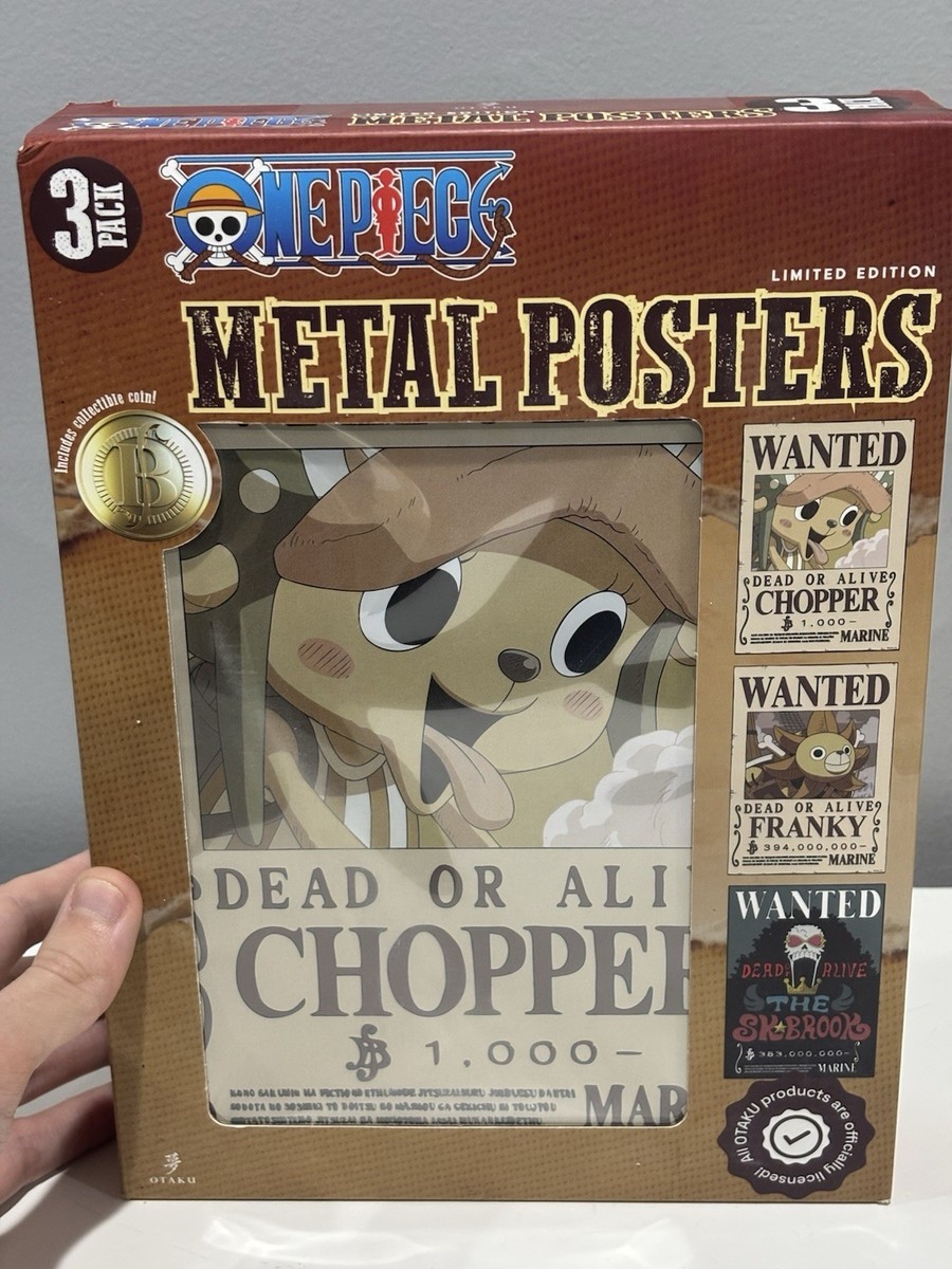 NEW One Piece Limited Edition Metal Wanted Posters Chopper/Franky