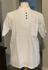 Shirt Mandarin Collar Short Sleeve 100 Cotton 3 Buttons Shirt Cambodia XXL