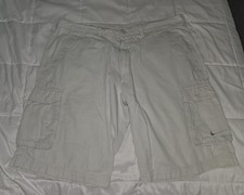 Nike The Athletic Dept Large Cargo Shorts Khaki Cotton Pockets Y2K