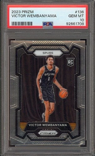 Victor Wembanyama 2023 Prizm #136 PSA 10 GEM MINT Rookie Card Rookie Spurs NBA