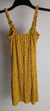 Boohoo Summer Dress UK 8 Yellow Floral Mini Tea Dress Holiday Boho Festival