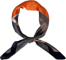 Silk Feeling Scarf Medium Square Satin Head Scarf for Women 27.5  27.5 inches