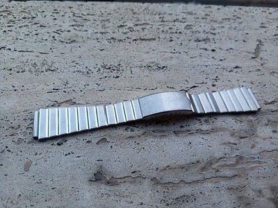 Seltenes Edelstahl Armband 18mm für Vintage Chronograph UK PAT 1418802 NOS
