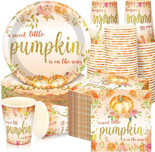 200 Pcs Little Pumpkin Baby Shower Paper Plates Napkins Cups Baby Shower Party S