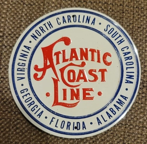 Vintage 1950’s Post Cereal Premium “Atlantic Coast Line” Railroad Tin Sign