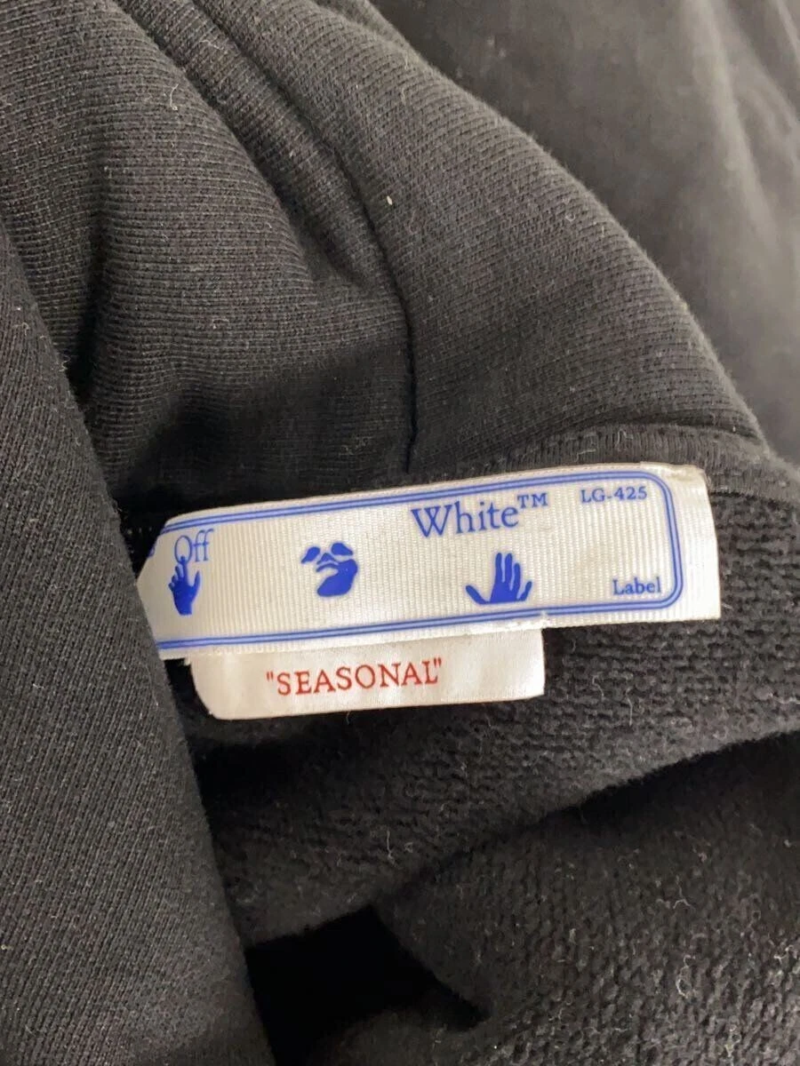 Felpa con cappuccio OFF WHITE L cotone nero OMBB091S22FLE005 usata