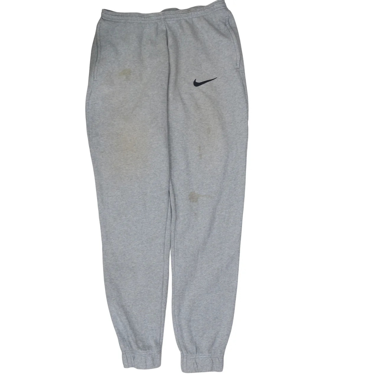 Nike Grey Joggers Sweatpants Men's Large Embroidered Swoosh Elastic Cuffs Lounge