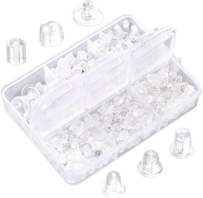 600 Stück Ohrring Verschlüsse aus Silikon, transparente Ohrring Stopper