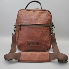 Duluth Trading Co Lifetime Brown Leather Classic Satchel Crossbody Bag Unisex