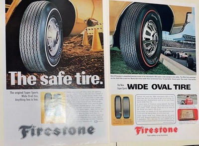 2 Different 1967 Firestone Car Vintage Magazine Print Ad #24731