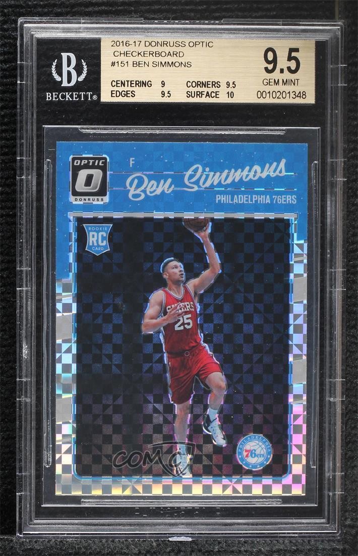 2016-17 Panini Donruss Optic Checkerboard Prizm Ben Simmons BGS 9.5 GEM MINT 0el