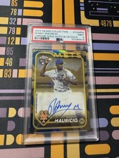 2024 Topps Gilded Ronny Mauricio Chrome Gold Auto RC Blue-Gold /50 PSA 9