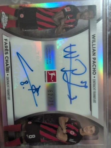Willian Pacho, Fares Chaibi Dual Auto 17/75, 2023/24 Topps Chrome Bundesliga