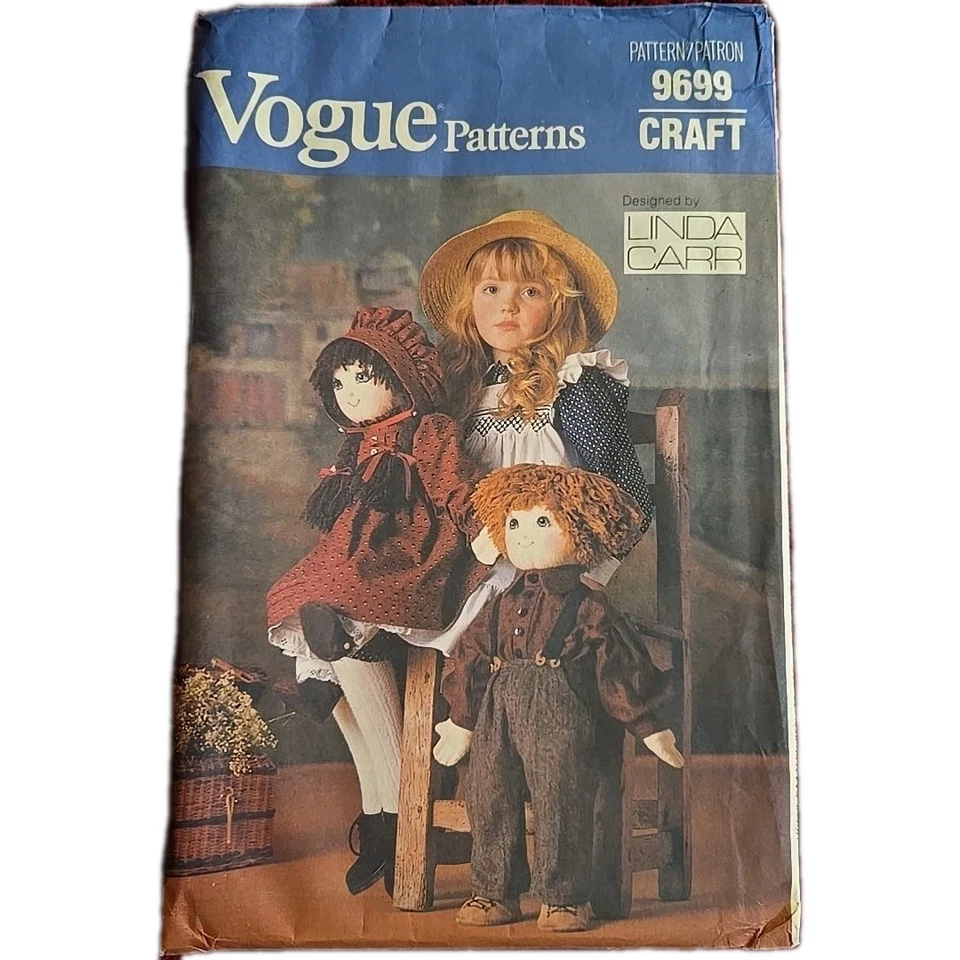 Lot of 2 Doll Clothes Patterns Vogue McCalls 15" & 22" Boy Girl Uncut Vintage - Image 3 of 4
