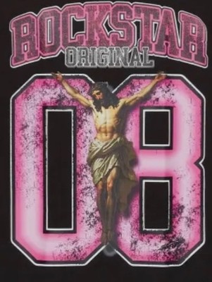 rockstar original distressed shirt 2x- black/pink/ oversized t