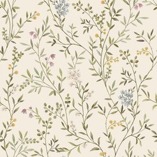 VEELIKE Vintage Delicate Sprigs Flower Wallpaper Peel and 17.7" x 118", Beige