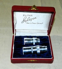 Vintage Soligor Elitar Wide Angle and Telephoto Lens Set w/ Case Works