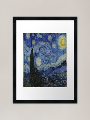 Die Sternennacht von Vincent van Gog Gerahmtes Wandbild Poster Leinwanddruck Bild