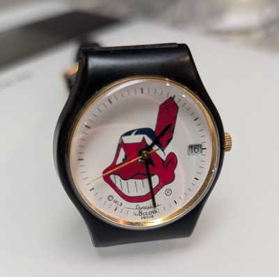 VTG Bulova Indians Chief Wahoo Watch - 2SB08 - Cleveland - not running