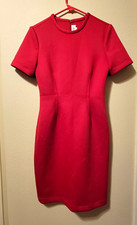 Yigal Azrouël Scuba Short-Sleeve Red Sheath ...
