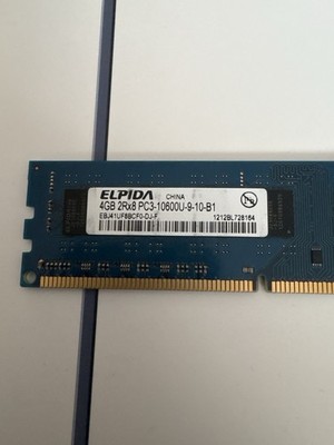 Elpida 4GB DDR3 RAM 1333MHz PC3-10600 CL9 2Rx8 Desktop DIMM