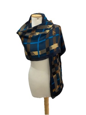 S52# Burberry rectangle silk Multicolore Scarf 68/16 inch Has