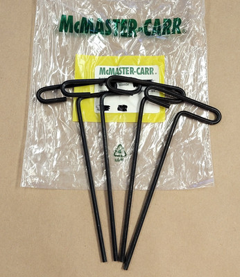 MCMASTER-CARR 5334A34 LOOPED T-HANDLE HEX KEY 4MM SIZE, 6-3/4'' OAL, 4 PCS.