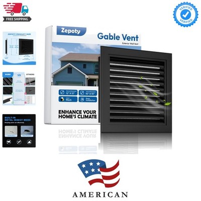12'' X 12'' Gable Vent -  Aluminum, Sturdy & Stylish Shed Vents with Screen, Ef...