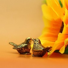 1x Solid Brass Sparrow Statue Miniature Bird Figurine Tiny Bird Desktop Ornament