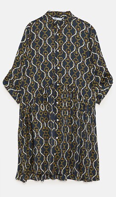 NWT NEW! ZARA Chain Print Dress! Medium! Maxi Midi Mini Shirt Skirt Pants  Top | eBay