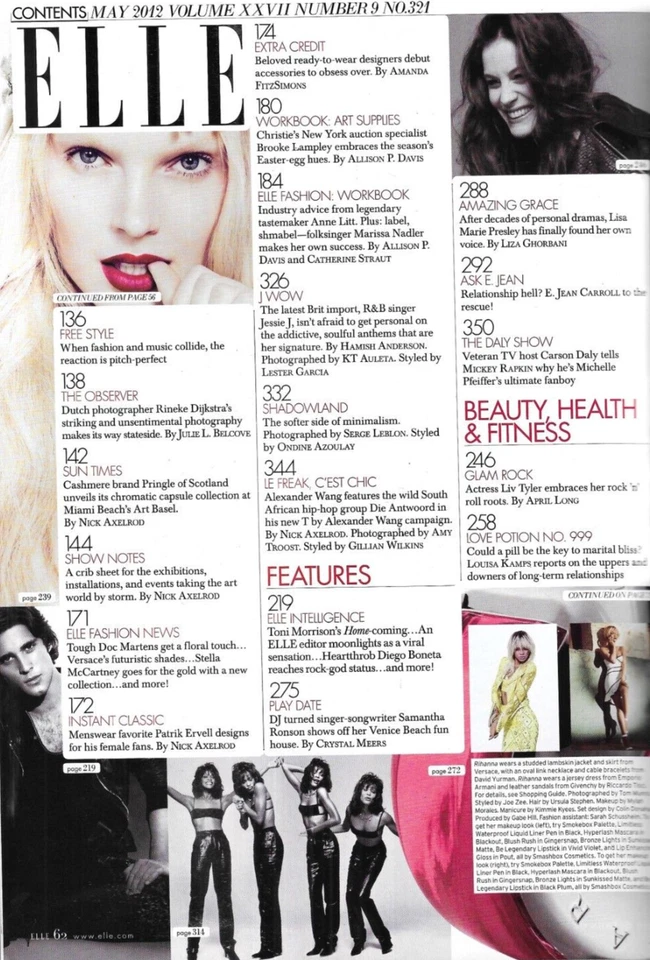 Elle Magazine Rihanna Spring Fashion Women in Music Issue Best Jeans 2012 Foto 3 de 4