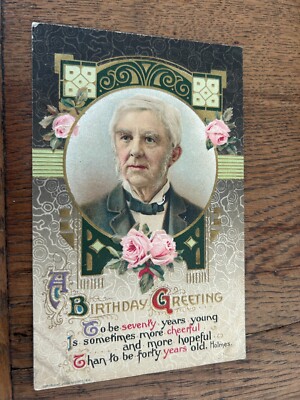 A Birthday Greetings Holmes Vintage Postcard