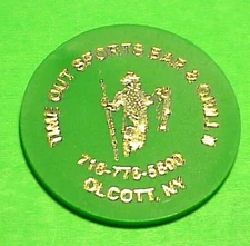 OLCOTT  NEW YORK  NY  TIME OUT SPORTS BAR & GRILL  /  BOTTOM  DRINK TRADE TOKEN