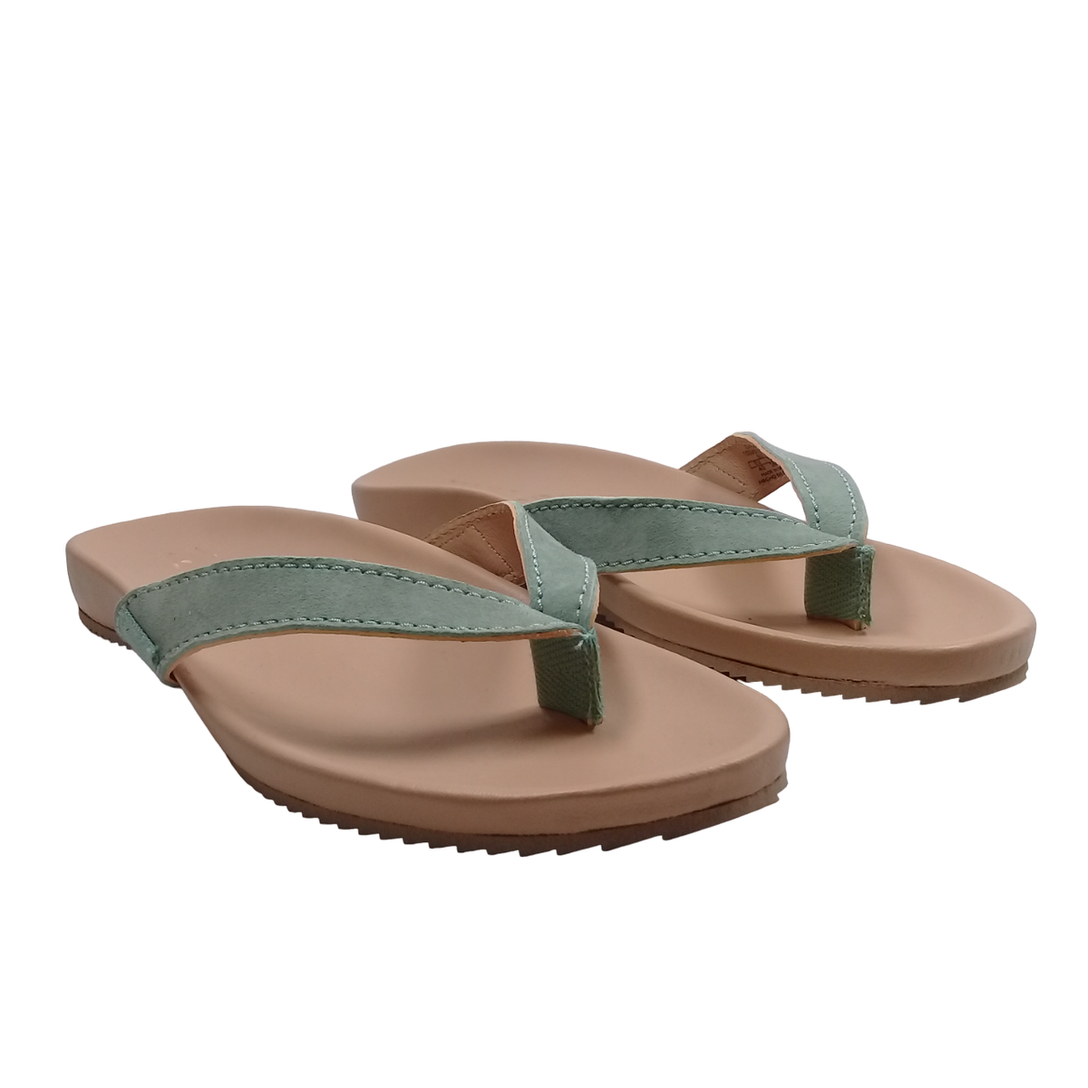 Zara NEW Women's Leather Thong Flip-Flops Contoured Footbed