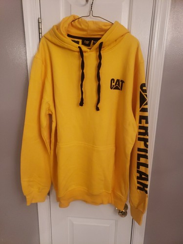 NWT Caterpillar Mens Yellow Foundation Logo Arm Print Hoodie Sweatshirt XXL - Picture 15 of 23