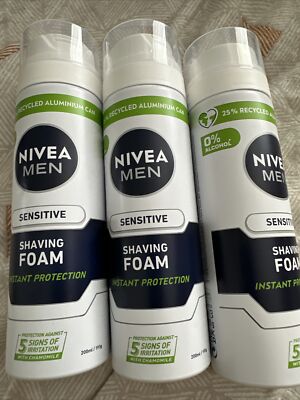 Nivea Herren Rasieren Schaum empfindliche Haut schützt Irritationen Gesicht Körper rasieren 200x3