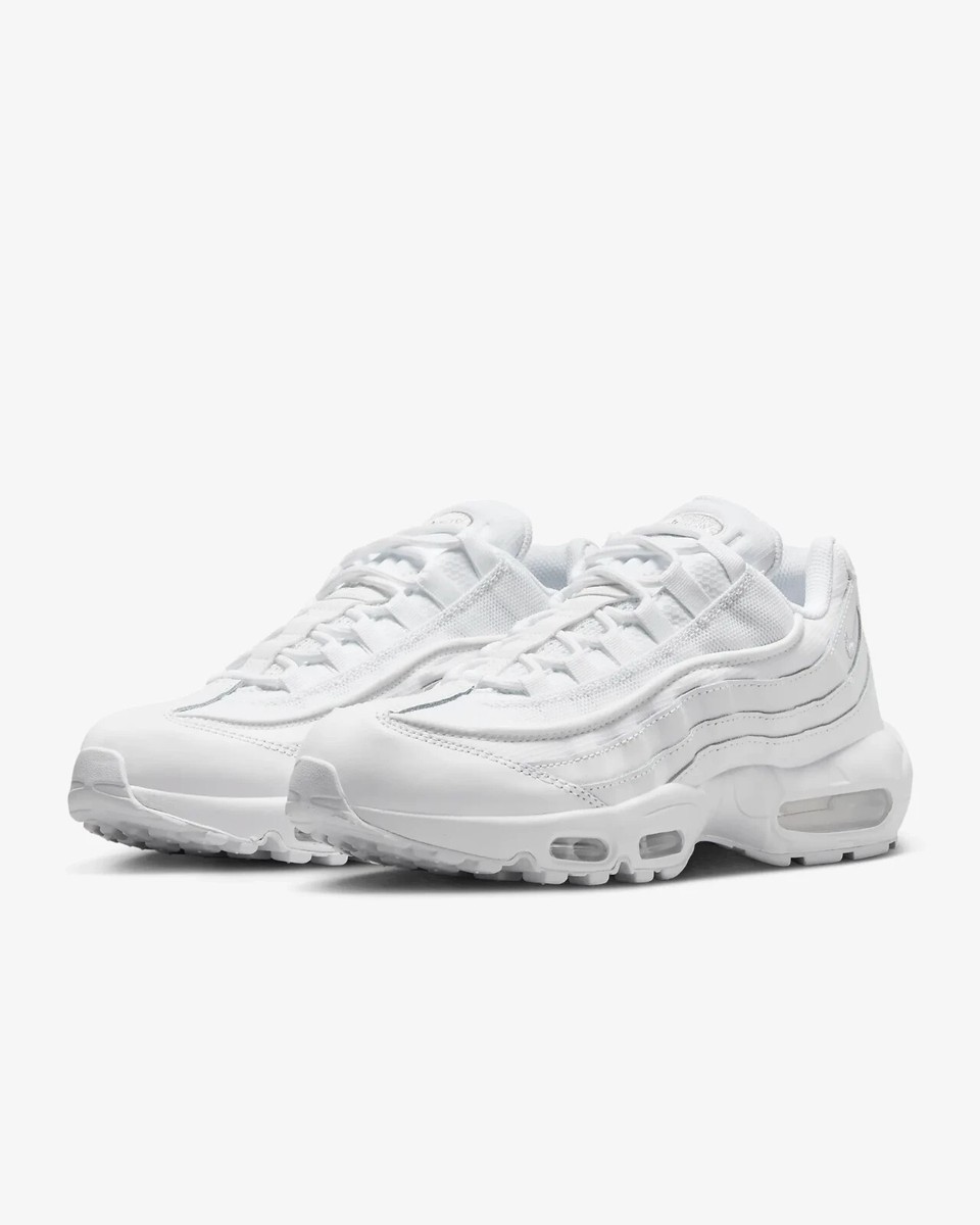 Nike Air Max 95 Essential Triple White Grey Mens Running CT1268