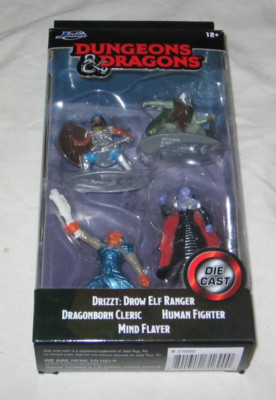 Jada Dungeons And Dragons Die Cast Figure Set:  Mind Flayer, Drow, Dragonborn 