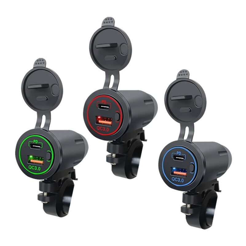 Dual USB PD QC3.0 Fast Car & Motorbike Charger Adapter