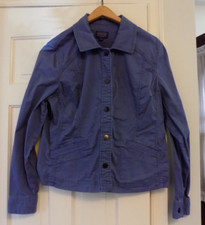 Pendleton Jacket Cornflower Blue Stretch Cotton Twill Button Coat Pockets sz M