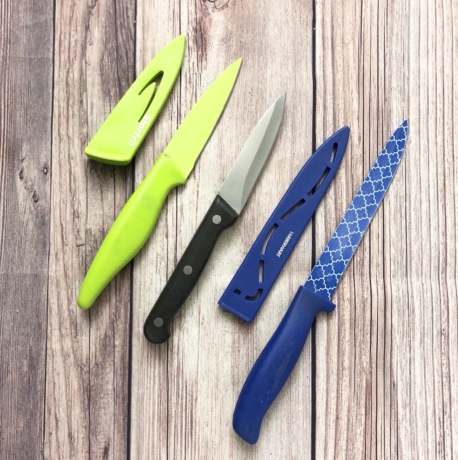 5&rdquo; Blue Starfrit Paring 3.5&rdquo; Green & Black 3&rdquo; Sharpened