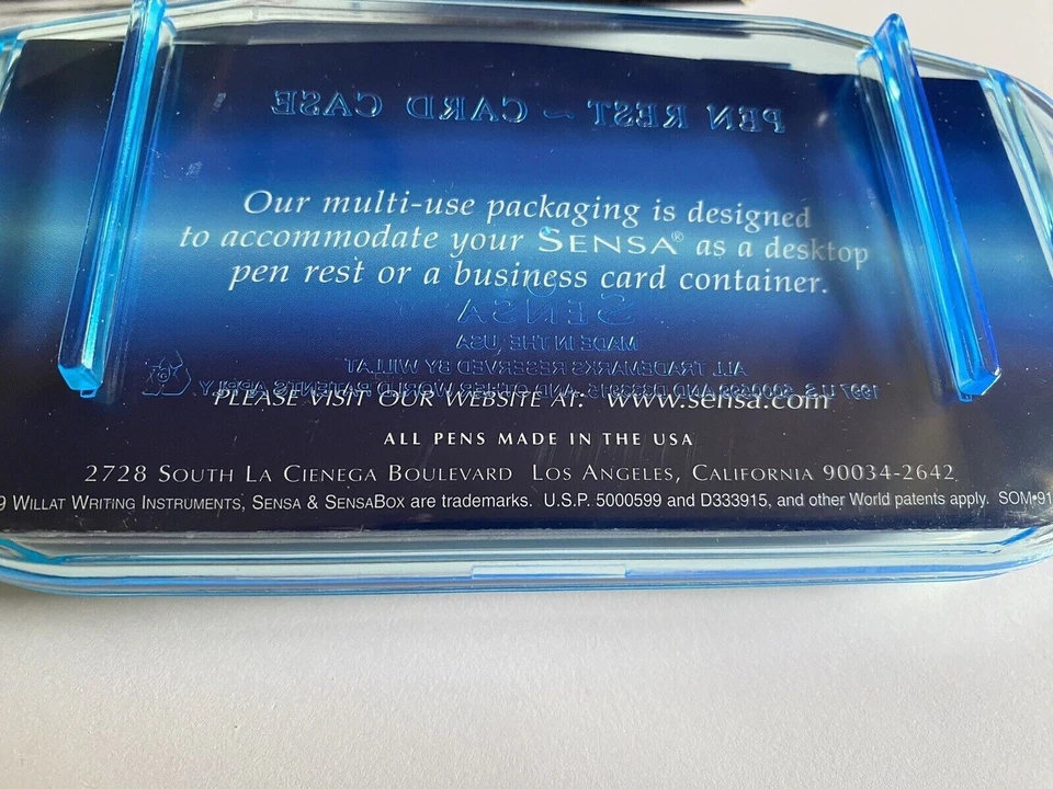 Bolígrafo Sensa Zephyr Designer verde azulado y dorado nuevo en caja 02341 hecho en Estados Unidos Foto 2 de 4