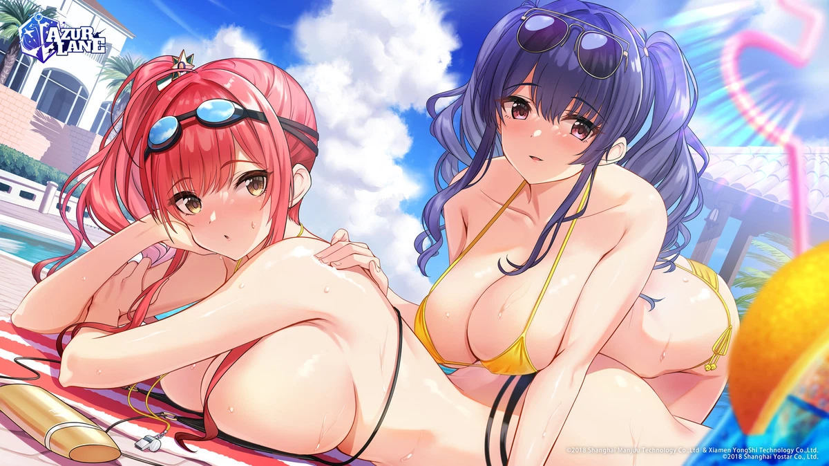Anime huge breasts girls cleavage bikini micro bent over Playmat Gaming Mat  Desk | eBay