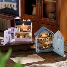 Miniature Doll House with LED Light and Furniture Valentine'S Gift