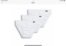 Men's Jockey Underwear 3-pack WHITE Color Bikini Briefs 100 Cotton-L