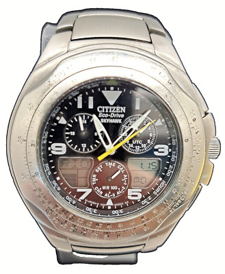 Citizen Watch Skyhawk C651 Eco-Drive Solar Mens New Battery + Calibrated